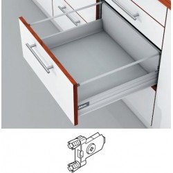 Blum Tandembox stalčius su šv. pritraukimo funkcija, H-204mm su 1 kartele, su gręžiamu fasado laikikliu pilkas 350mm