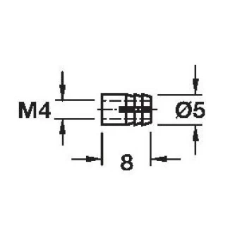 Įvorė M4x8 compact HPL montavimui